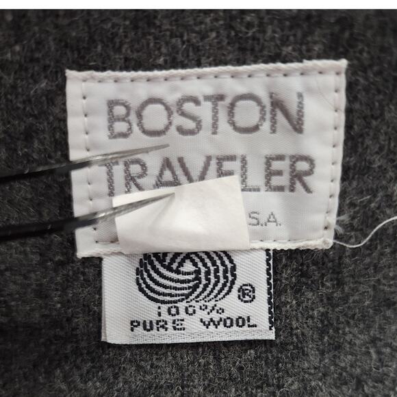 Vintage Boston Traveler Wool Single Button Blazer Size 9-10 Gray Preppy Office - Picture 4 of 8